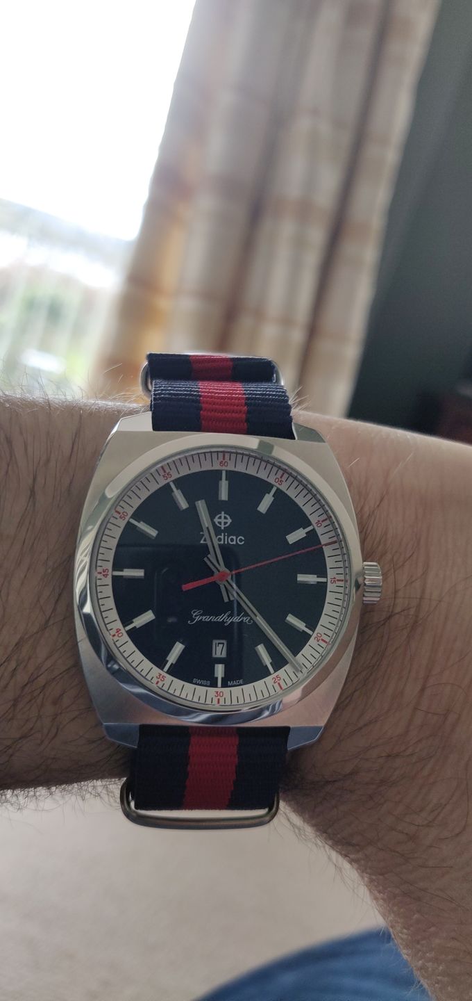 Customer photo review of Classic Military Style Strap - Blue & Red Guards Regiment and Household Cavalry Colours
