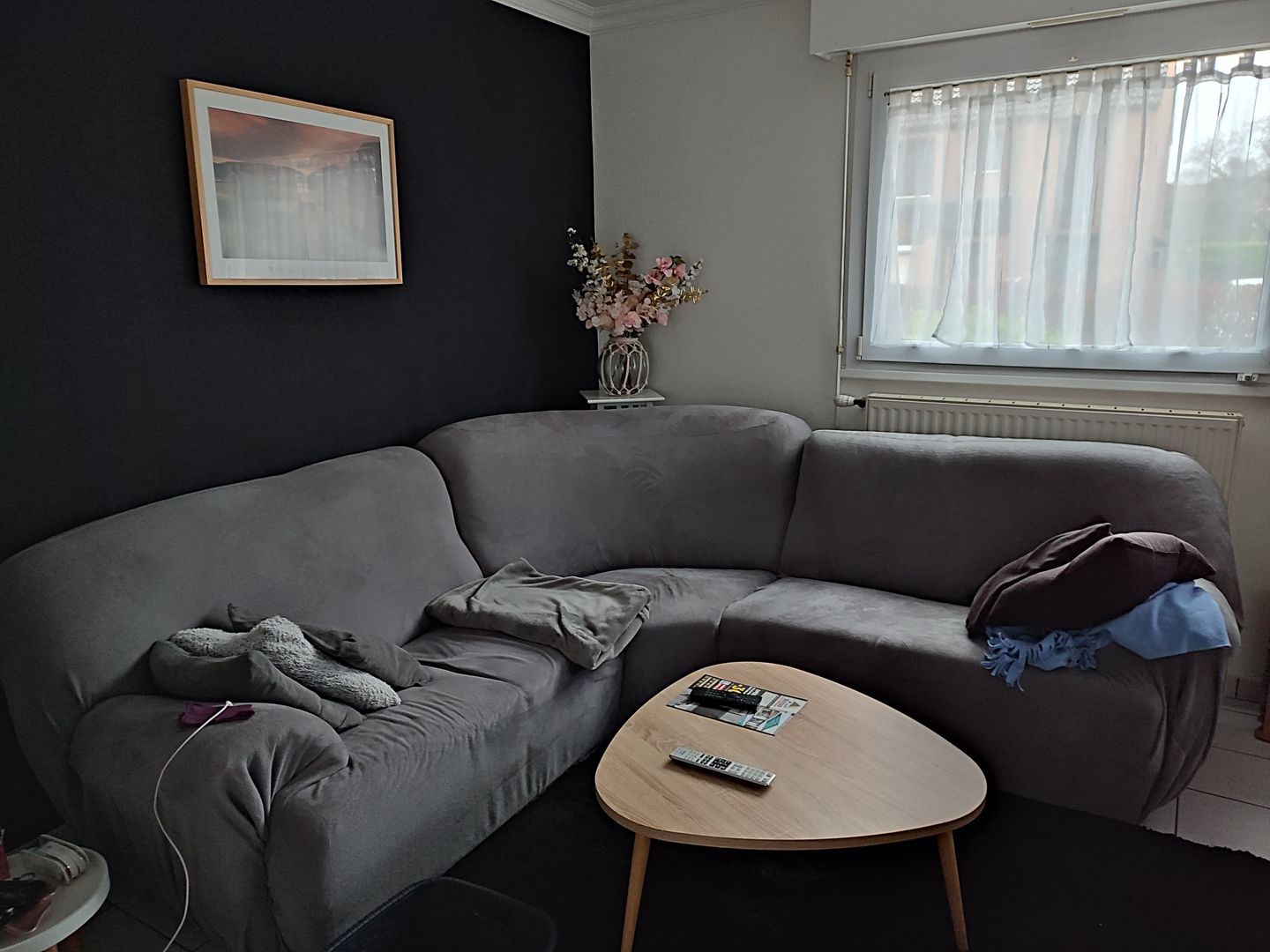 Customer photo review of Gris clair - Housses en velours Extensibles de Fauteuil et Canapé