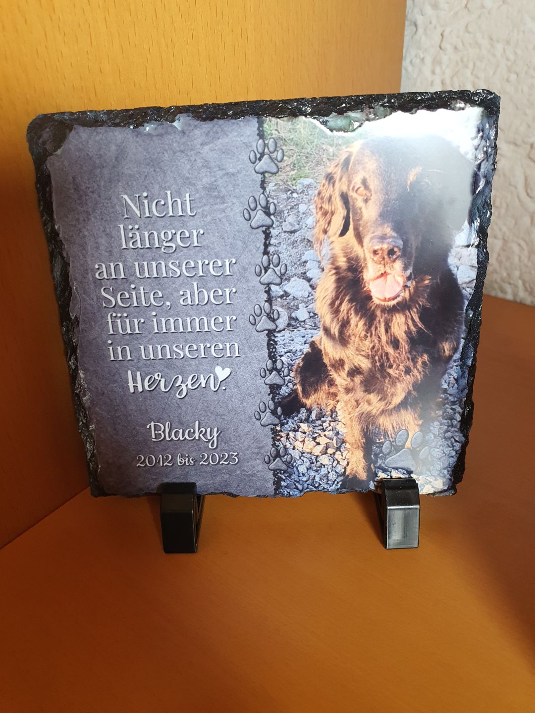 Customer photo review of Für immer im Herzen - Individuelle Schieferplatte