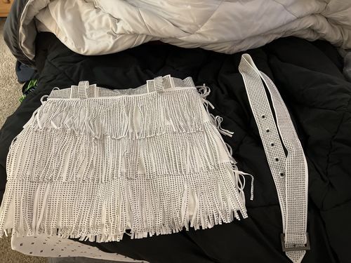 Customer photo review of White Fringe Skirt