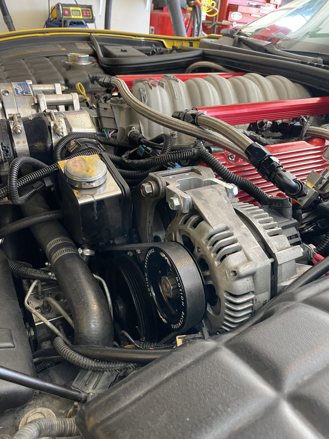 Customer photo review of Motion Raceworks LS 3.5" OD Overdrive Alternator Pulley