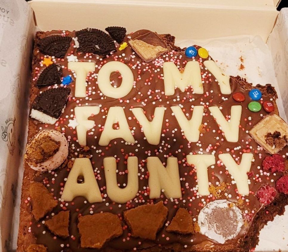 Customer photo review of OG custom message brownie