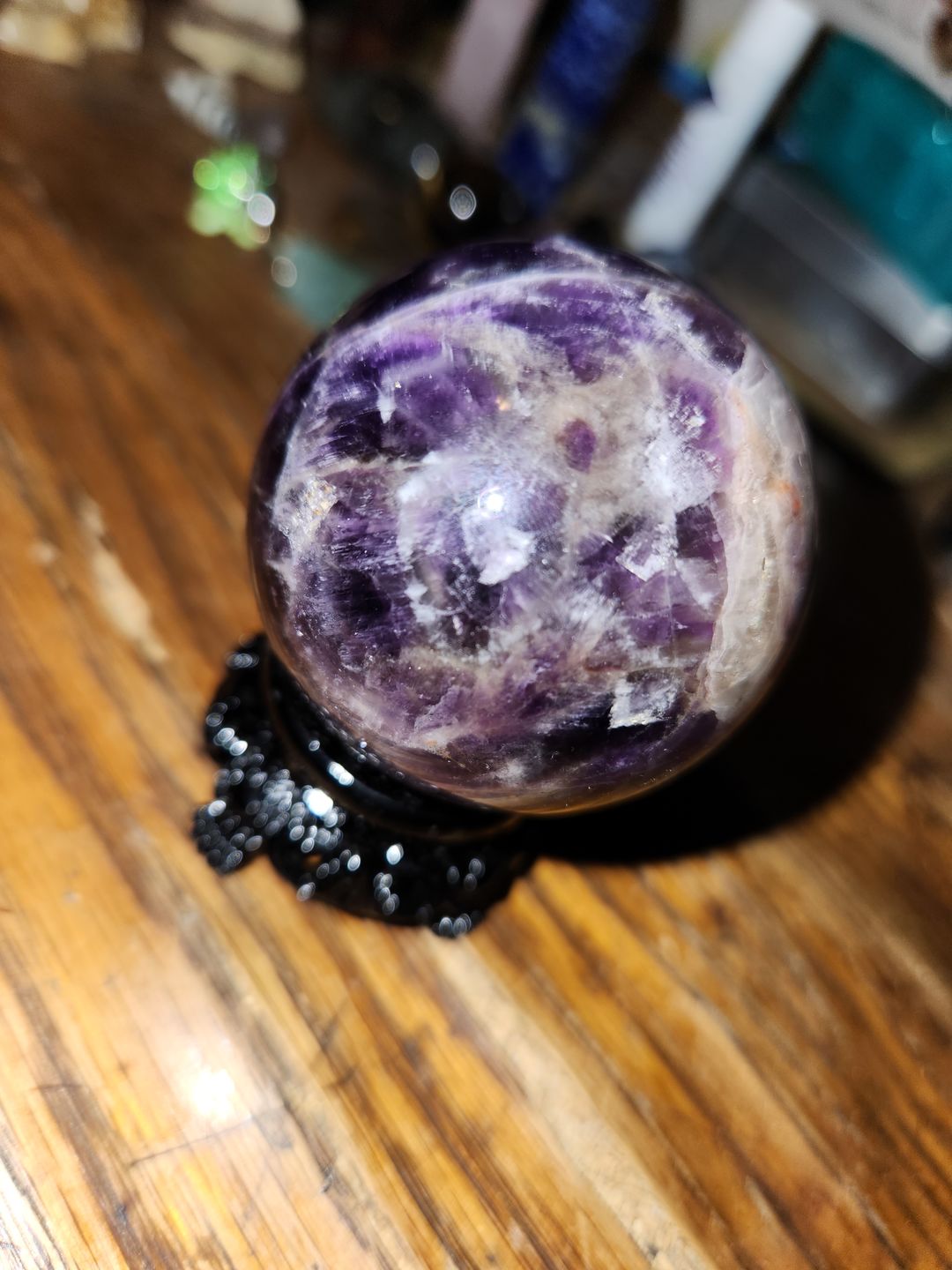Customer photo review of Polished Amethyst Crystal Ball