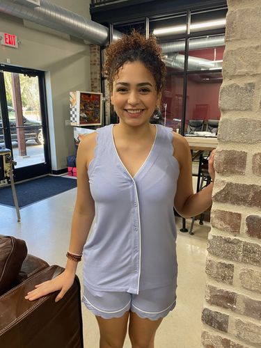 Customer photo review of Becca Scallop Sleep Shorts