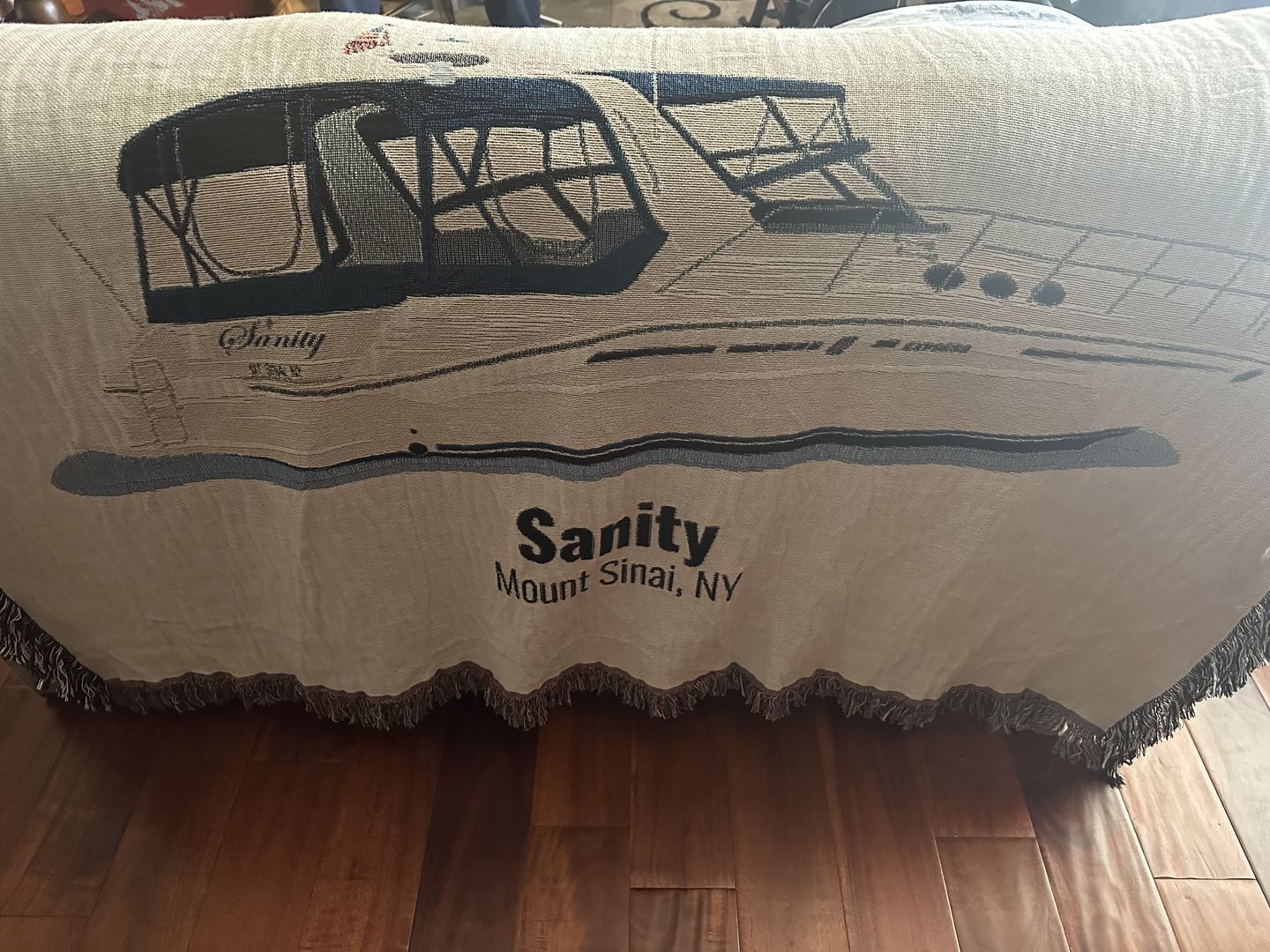Customer photo review of Custom Woven Boat Blanket