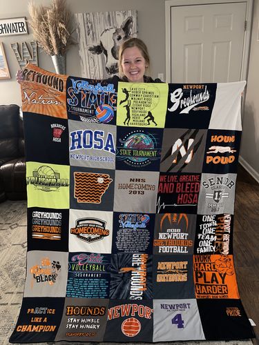 T-shirt quilt featuring newport greyhounds by allene from AR