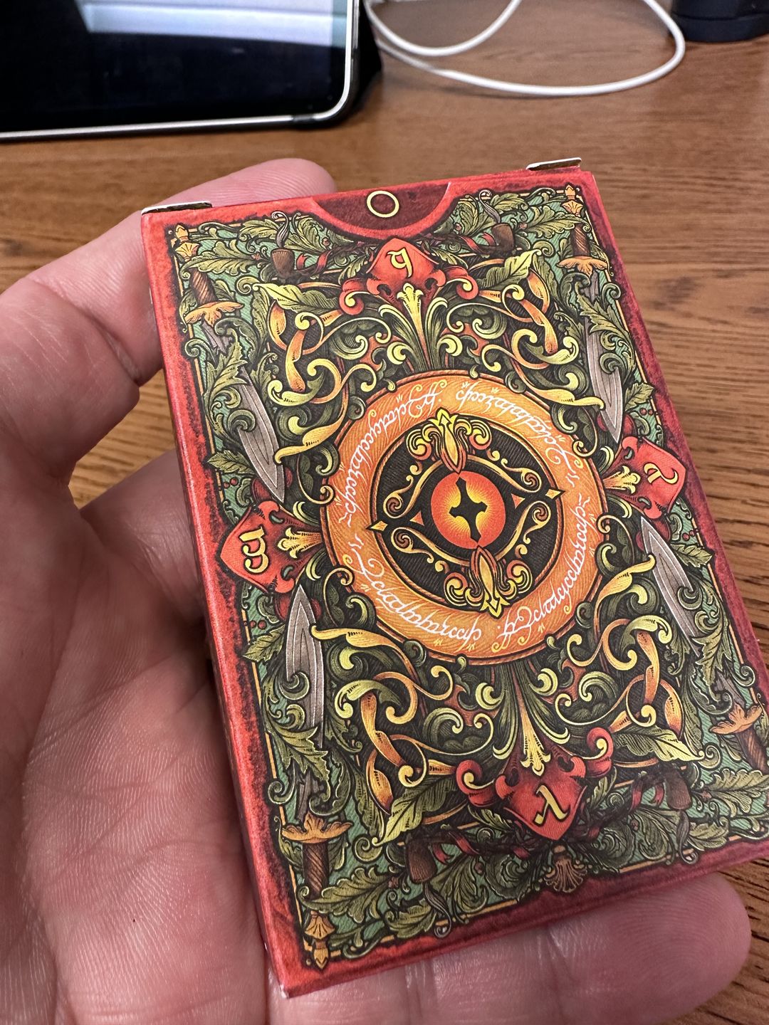 Customer photo review of DRAGON'S EGG FIRE AND ICE METAL DICE SET