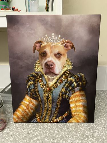 Customer photo review of The Pearl Princess: Custom Pet Canvas