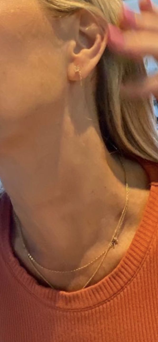 Customer photo review of Sideways Initial Letter Necklace