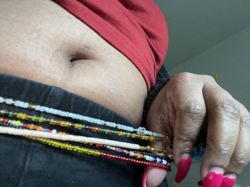 Customer photo review of Bella Flat Tie On Waist Beads