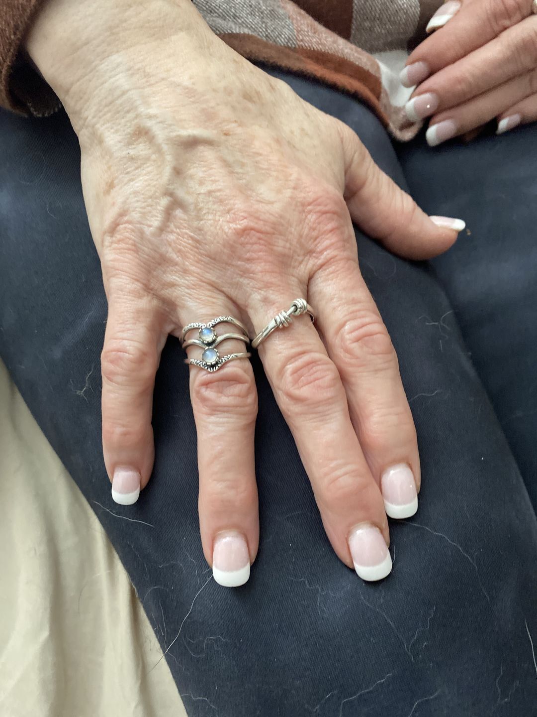 Customer photo review of Triple Chevron Boho Ring with Moonstone Sterling Silver
