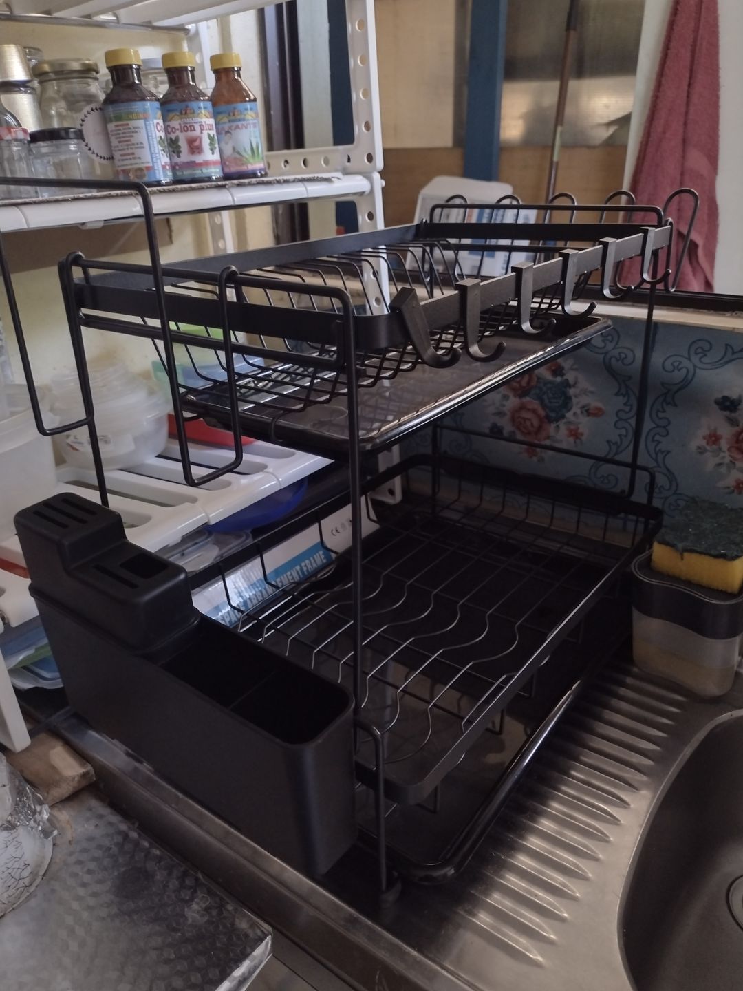 Customer photo review of Secador Escurridor Loza Platos 2 Niveles Organizador Cocina