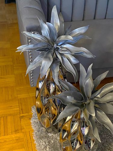 Customer photo review of Modern Silver Ceramic Vase