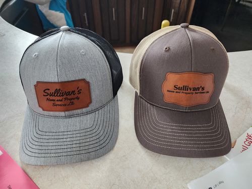 Customer photo review of Custom Leather Patch Trucker Hat - Richardson 112