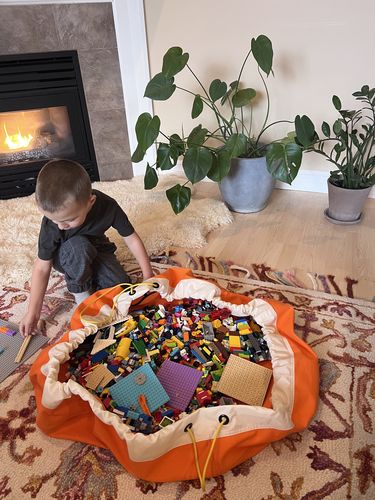 Customer photo review of Large Toy Storage Bag - Tangerine
