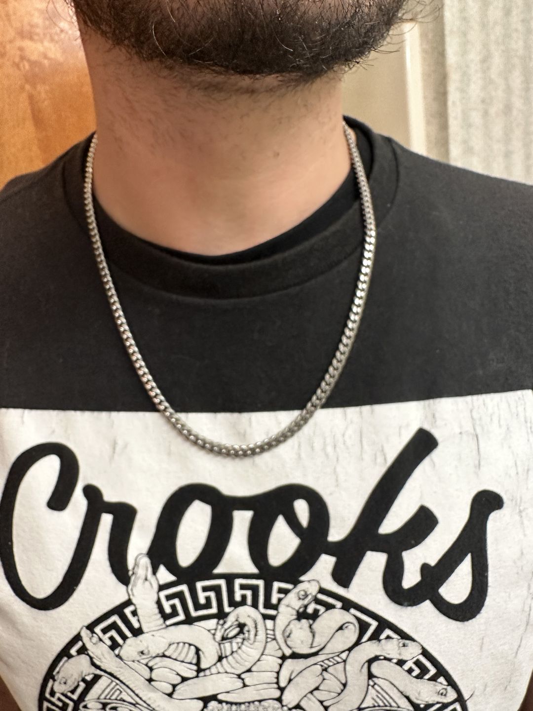 Customer photo review of To My Husband - The Day I Met You - Cuban Link Chain Necklace