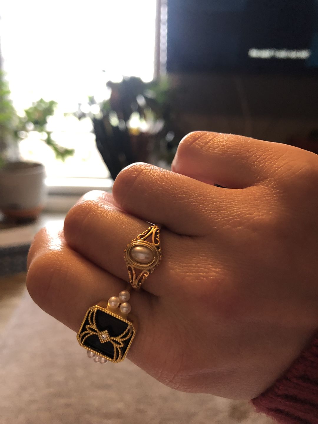 Customer photo review of Vintage Royal Pearl Ring