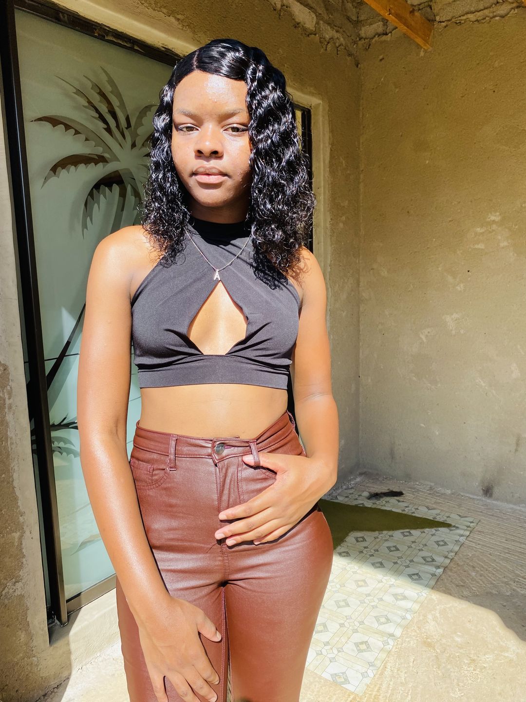 Customer photo review of Glueless Side Part Peruvian curly 12inch