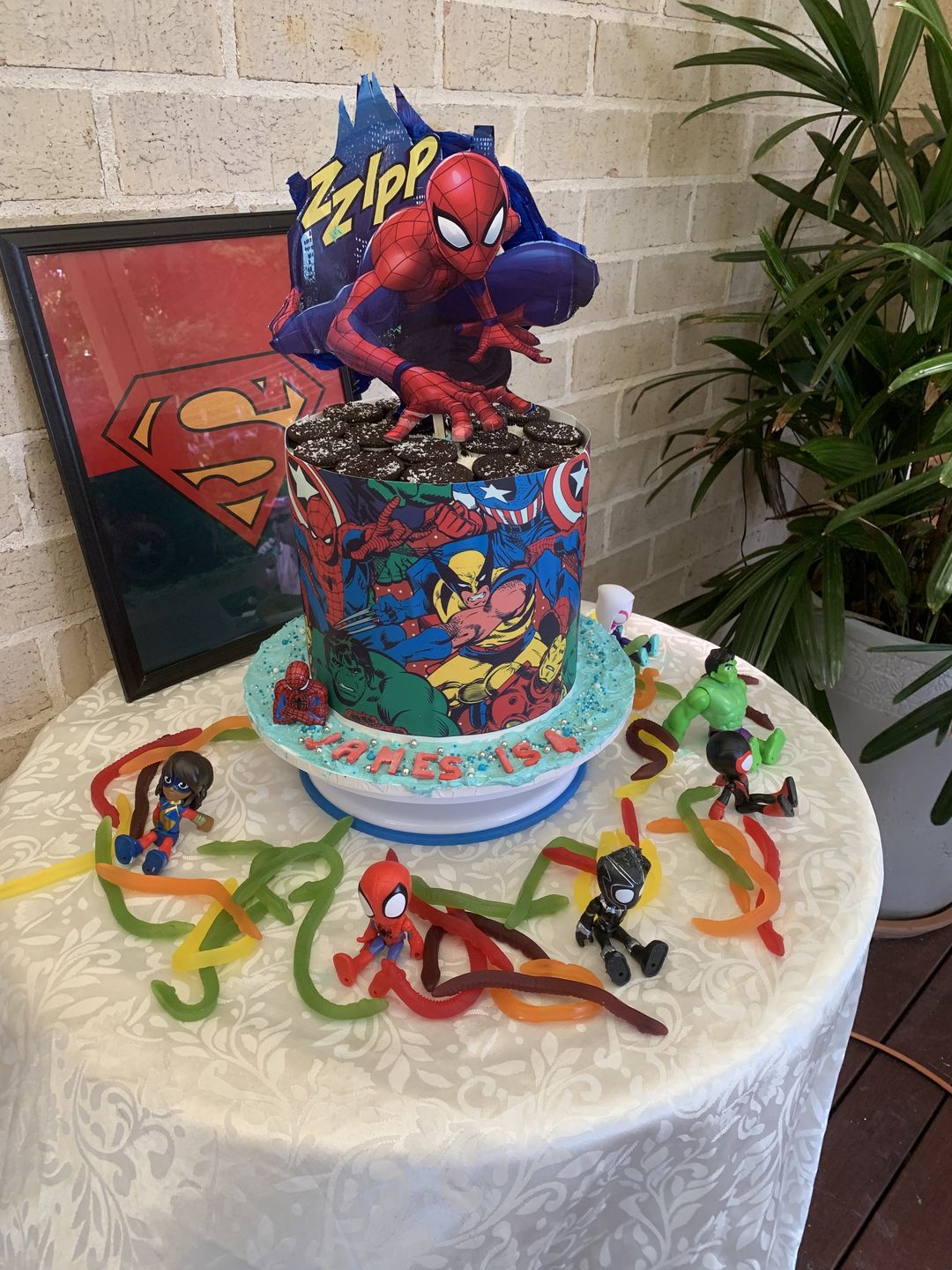 Customer photo review of Superhero Marvel Avengers - Edible Icing Cake Wrap
