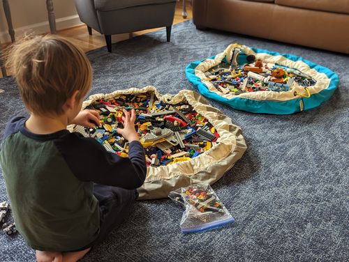 Customer photo review of Large Toy Storage Bag - Seattle Gray