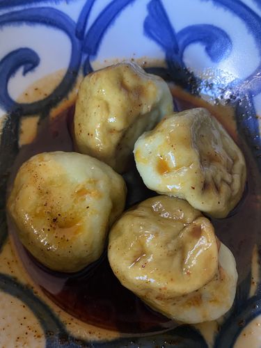 Customer photo review of Frozen [F6] Spinach Dumplings w/ Spicy & Sour Sauces (30 Pieces/5 Servings)