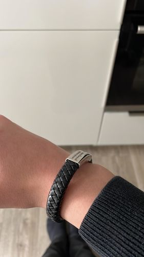 Customer photo review of Men's Personalised Message Bracelet