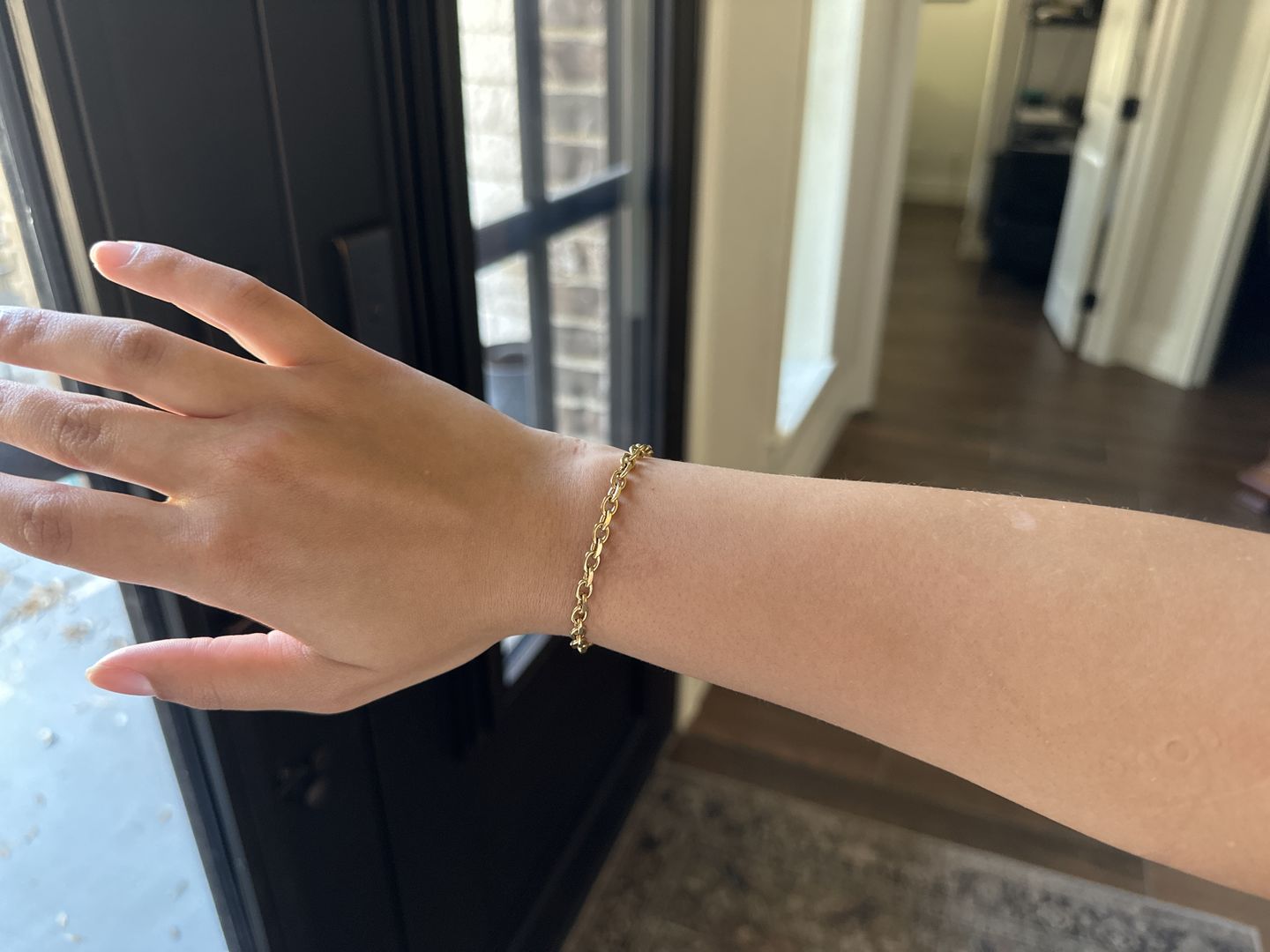 Customer photo review of Cuban T Bar Bracelet
