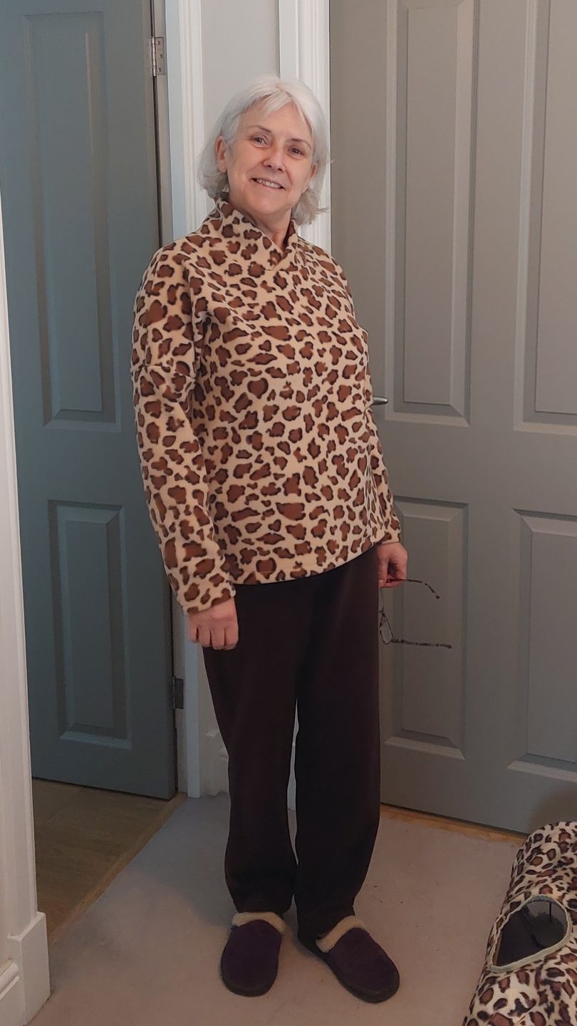 Customer photo review of Brown Leopard Anti Pill Polar Fleece Fabric
