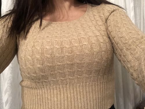 Customer photo review of Maglioncino trecce calda viscosa collo quadrato