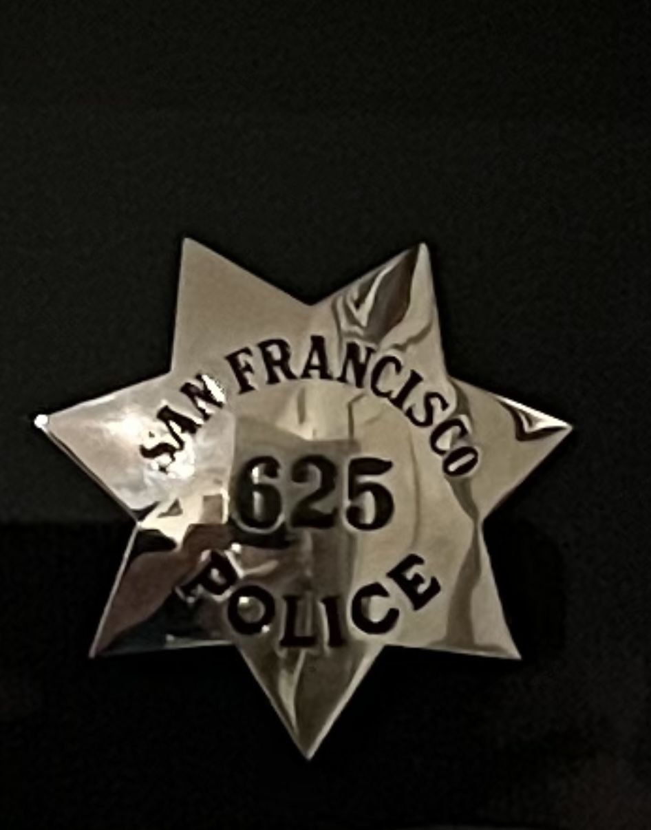 Customer photo review of SFPD San Francisco Police Officer Badge Solid Copper Replica Movie Props With Number 625
