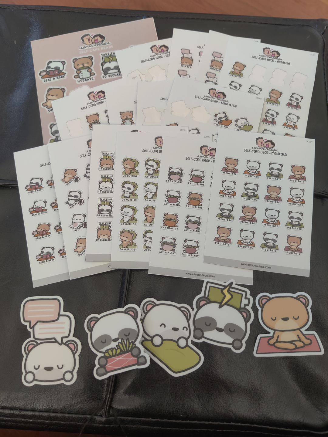 Customer photo review of Self-Care Bears Sticker Set