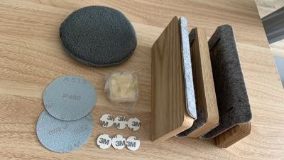 Customer photo review of Wood Laptop Vertical Stand for Desk