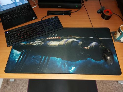 Customer photo review of XXL Extended Medium Custom Mousepad