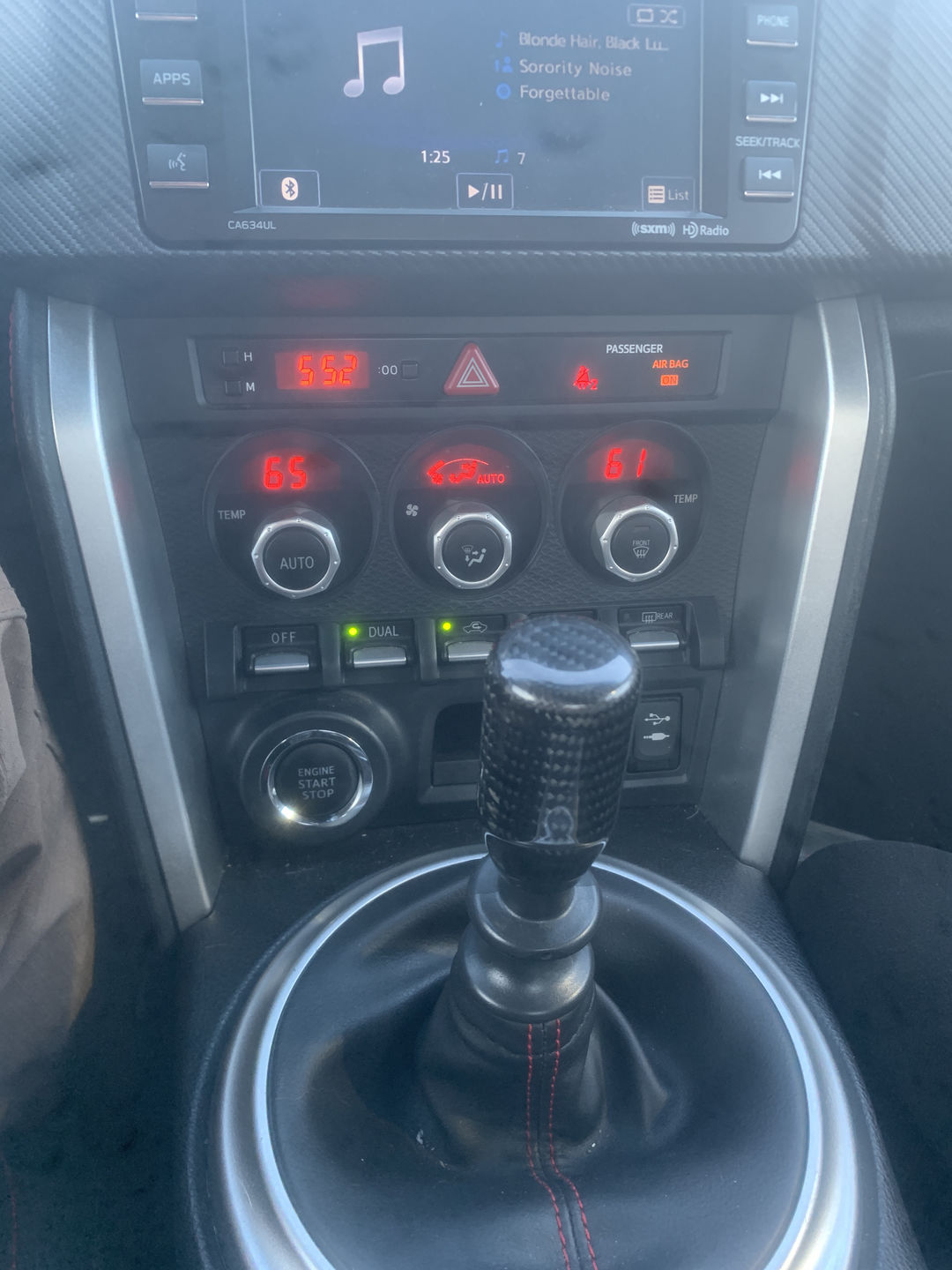 Customer photo review of Black Carbon Fiber Handle Shift Knob