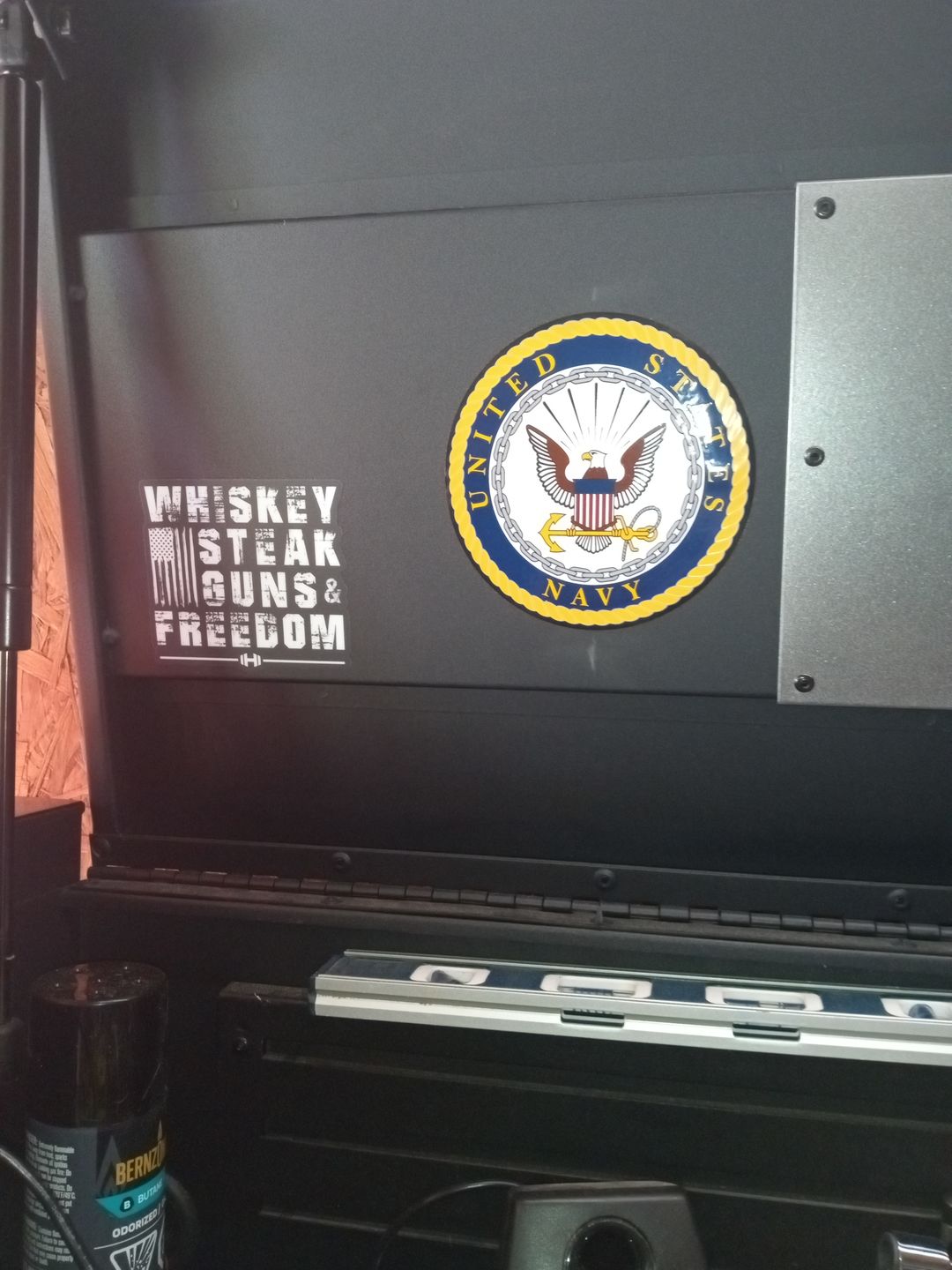 Customer photo review of Whiskey Steak Freedom Decal