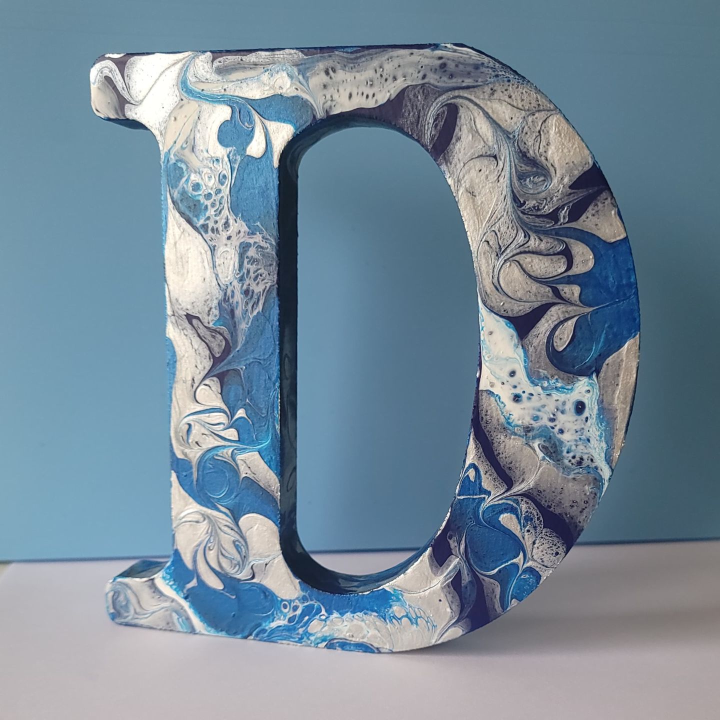 Customer photo review of Unfinished Wood Block Letter D - Craft - up to 24" DIY