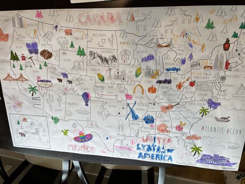 Customer photo review of USA Map Coloring Sheet