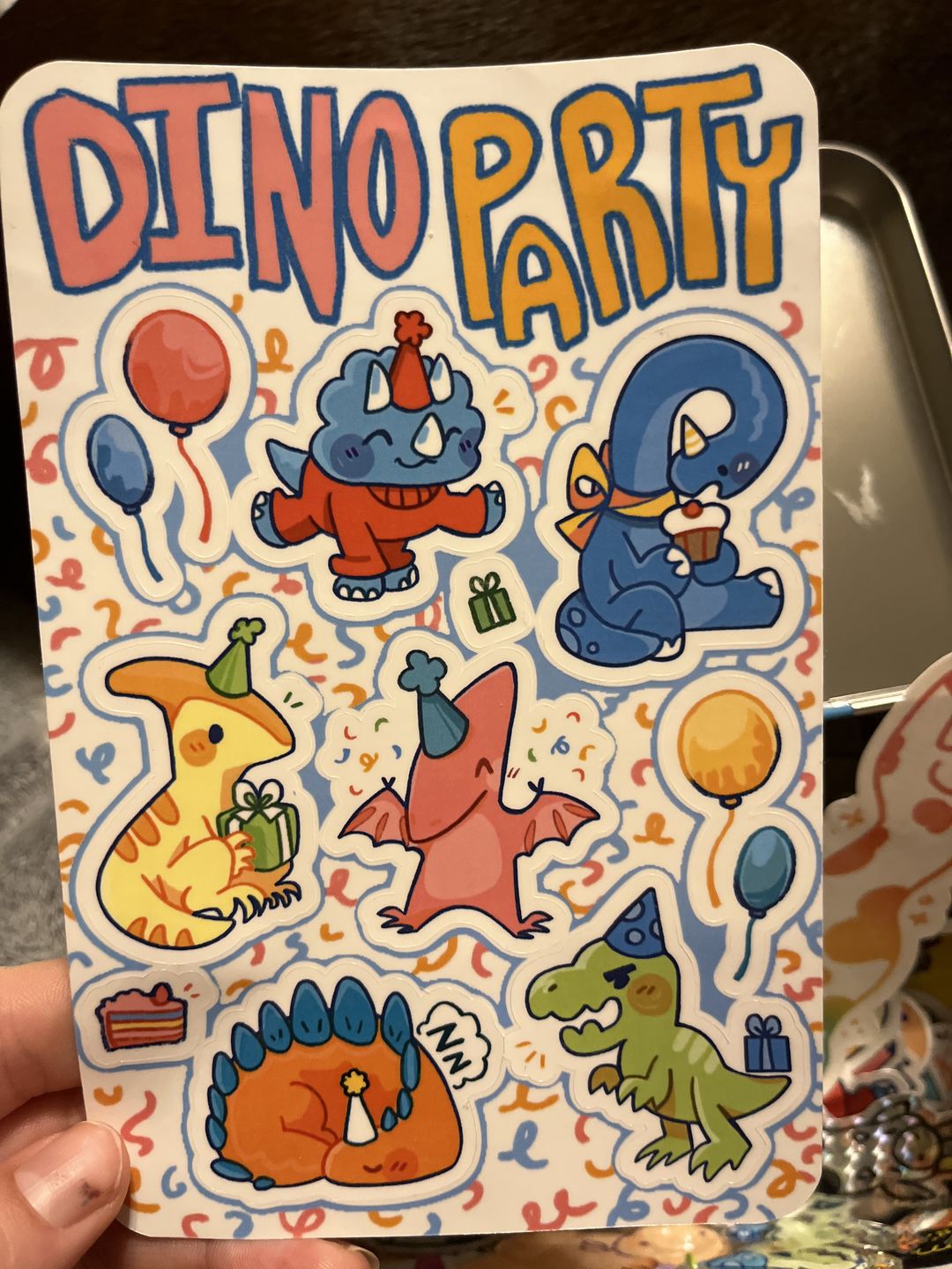 Customer photo review of Dino Party Sticker Sheet