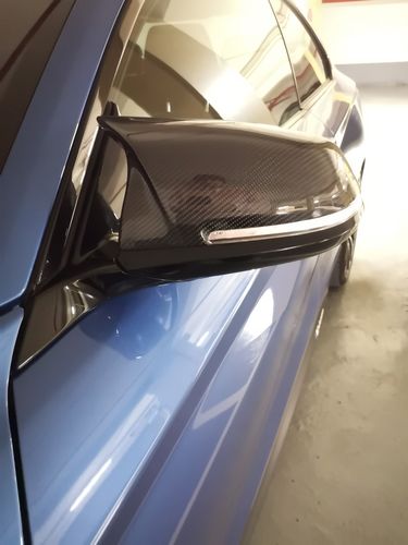 Customer photo review of MHC BMW M-Style Wing Mirror Replacement Covers In Gloss Carbon Fibre for M-lites