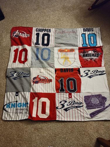 T-shirt quilt featuring knights by Barb from IA