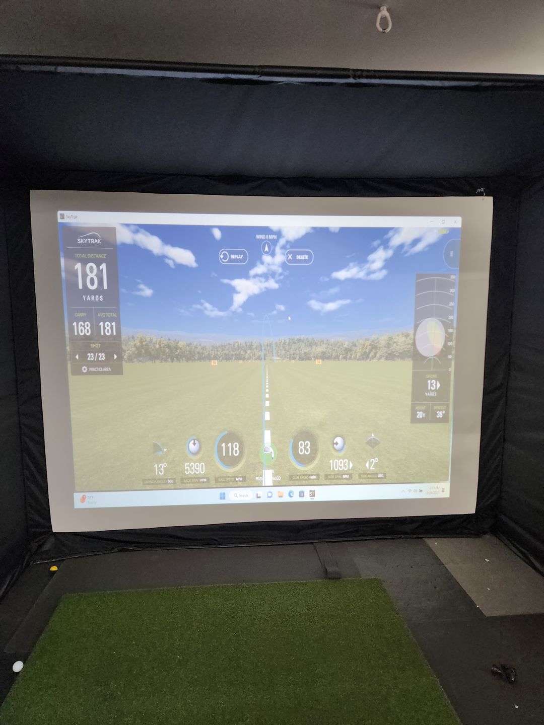 Customer photo review of SkyTrak PerfectBay™ Golf Simulator Package