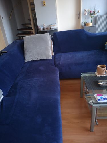 Customer photo review of Housse de Canapé Velours Bleu Nuit