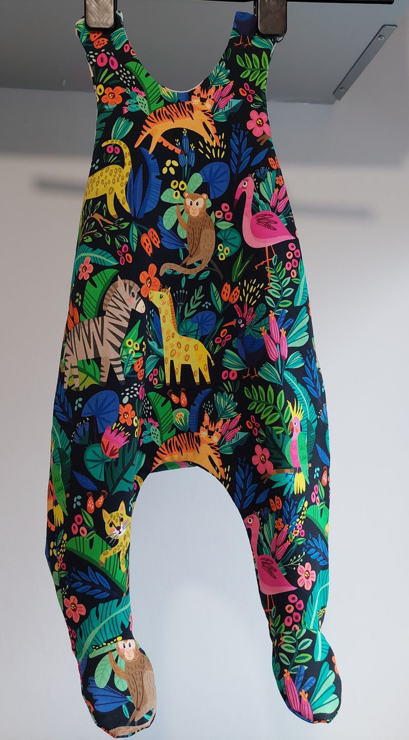 Customer photo review of Animal Jungle on Black French Terry Fabric