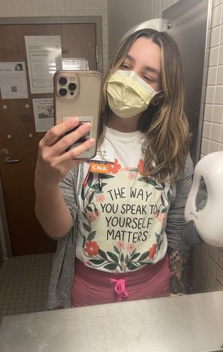 Customer photo review of The Way You Speak To Yourself Matters (Flower Mirror)