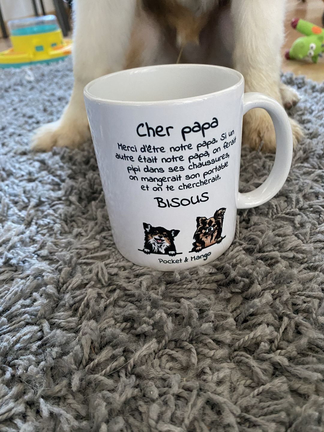 Customer photo review of Cher papa (chien) - Mug personnalisé