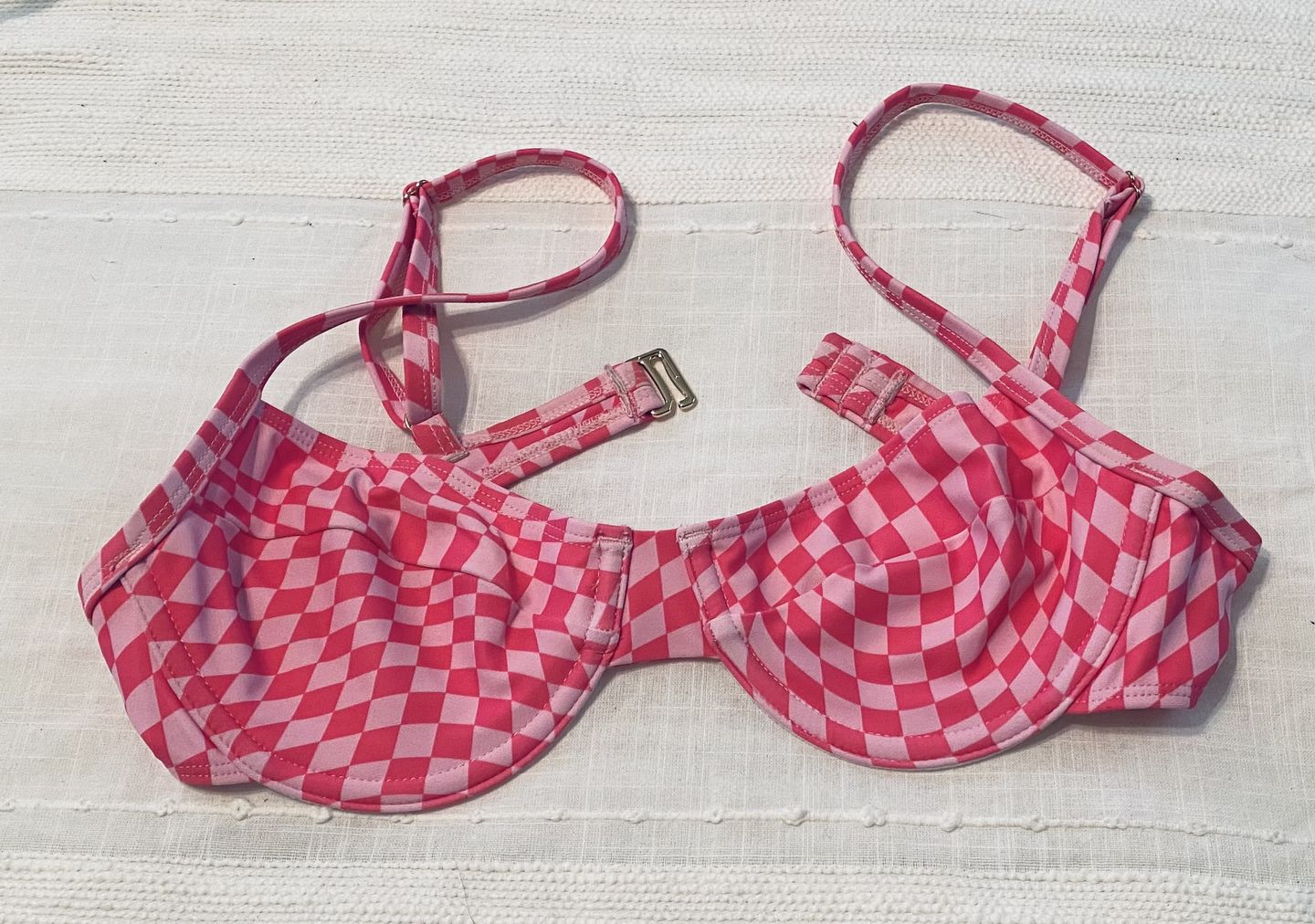 Customer photo review of Nova Underwire Bra - Pink Checkered