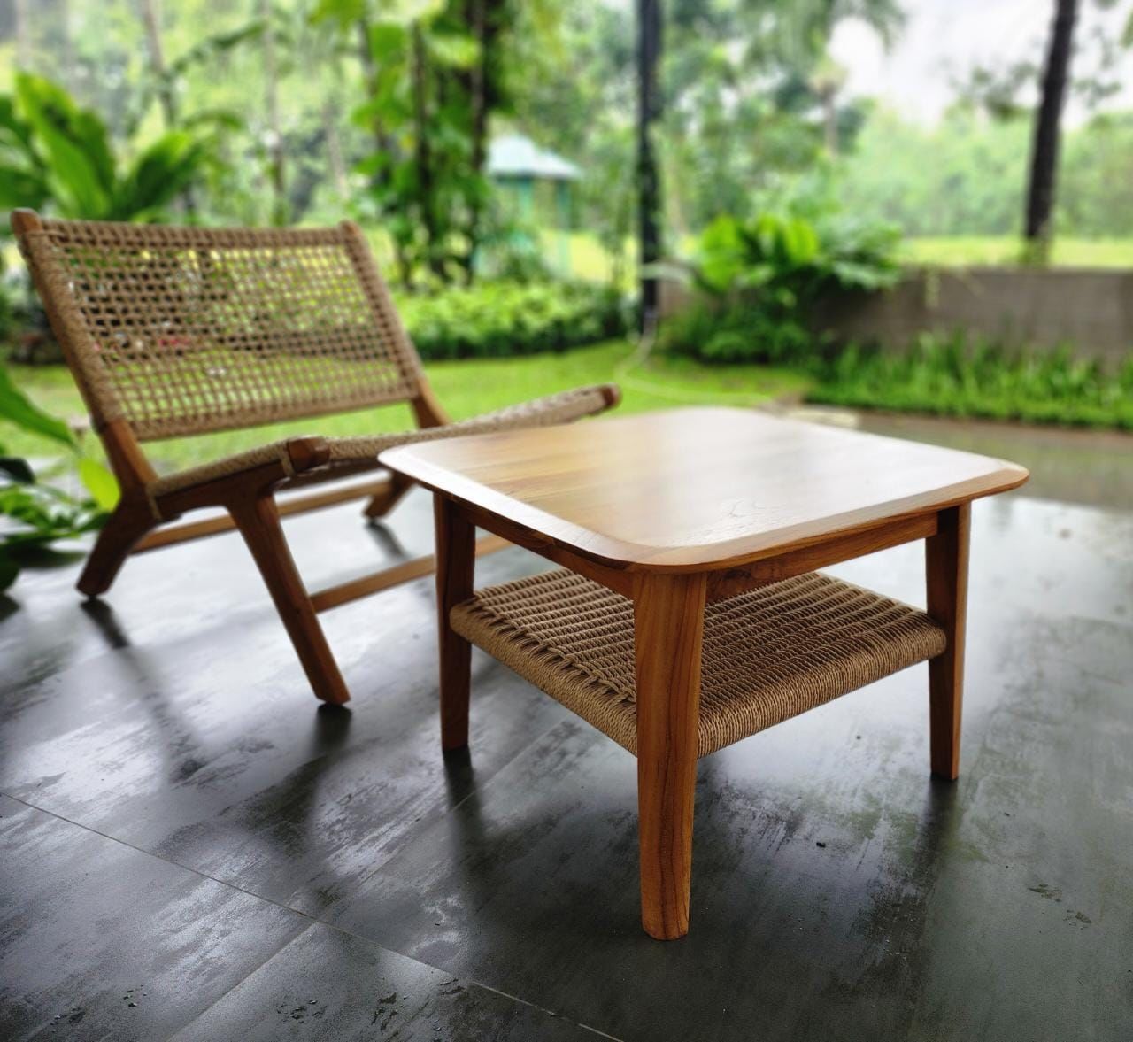 Customer photo review of Square Coffee Table in Premium Teak & Loom