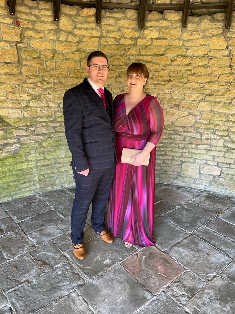 Customer photo review of Verity Wine Ikat Print Maxi Gown