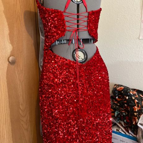 Customer photo review of Red Sequin on Velvet