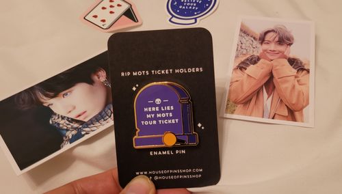 Customer photo review of MOTS Tour Tombstone Pin